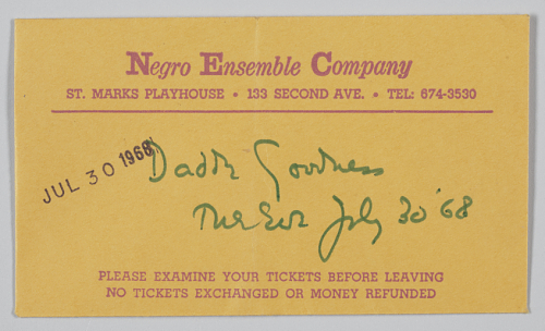 Ticket envelope for NEC performance of Daddy Goodness